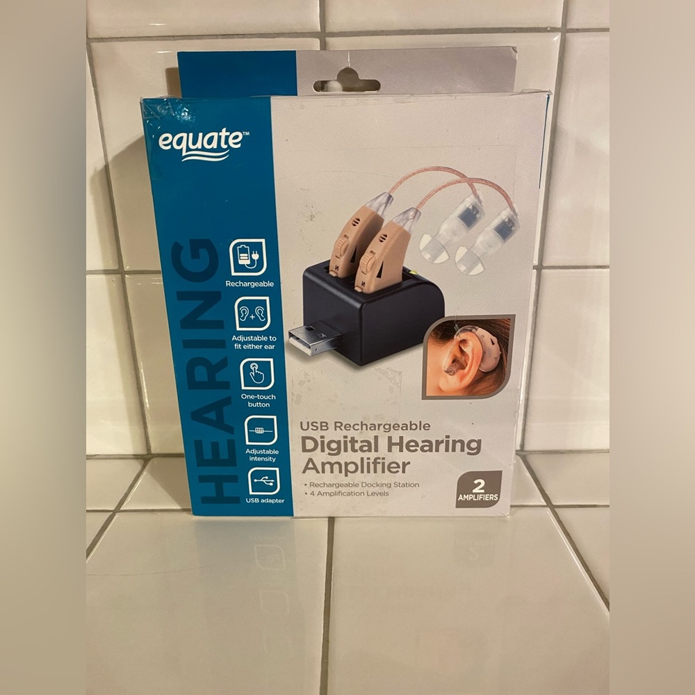 Equate USB Rechargeable Digital Hearing Amplifier New (open Box) **Read**